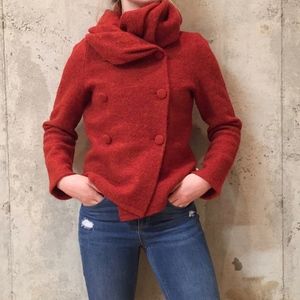 Will Smiths Women Medium Orange Wool Coat.